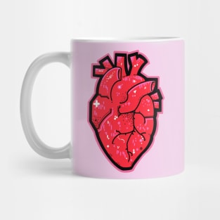 Anatomical heart red and pink Mug